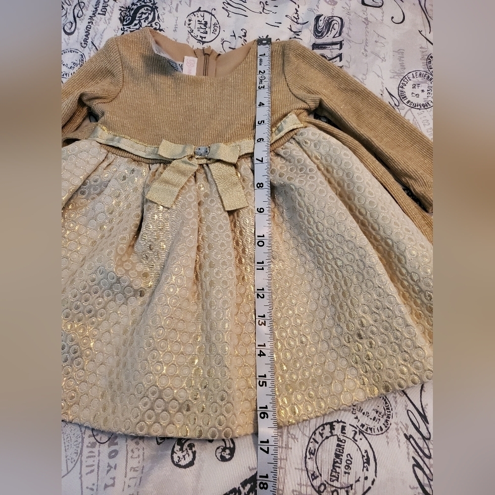 Bonnie Baby girl fancy gold dress size 12M - Picture 8 of 9